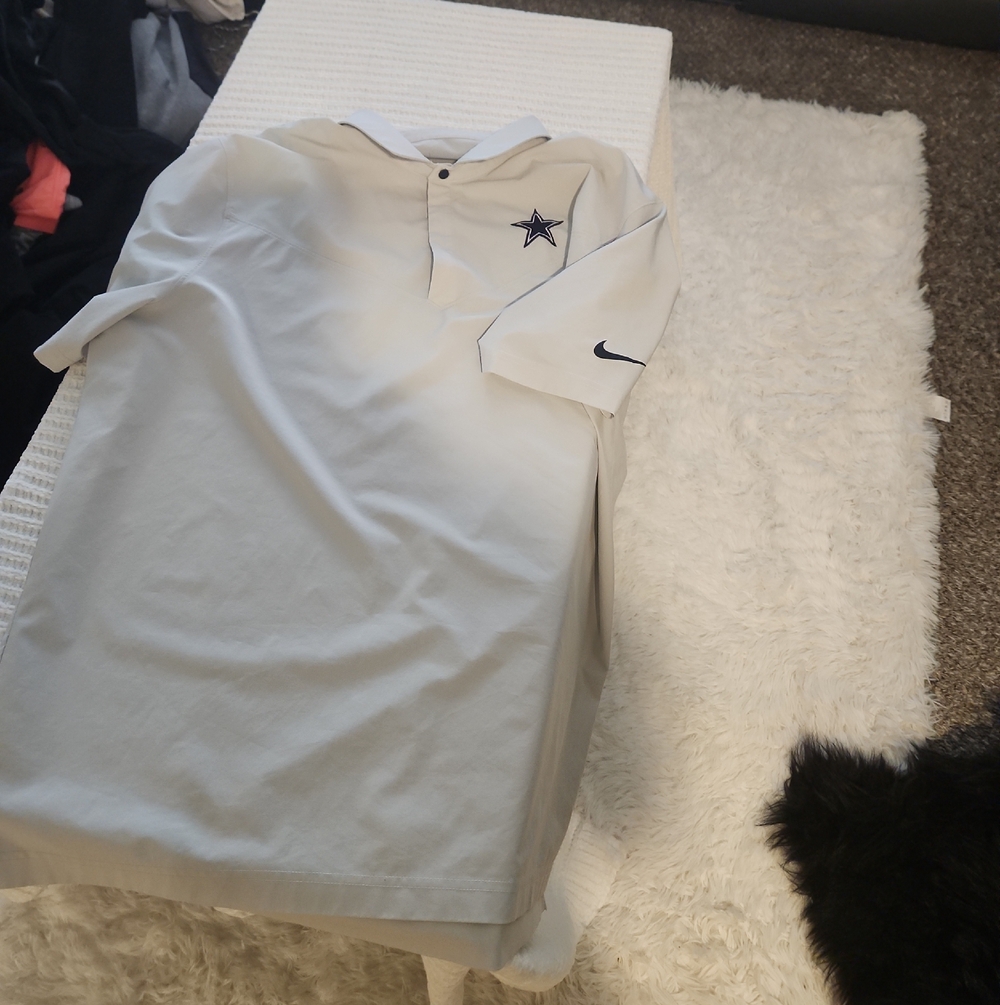 Nike Cream Dallas Cowboys Polo with Navy Star